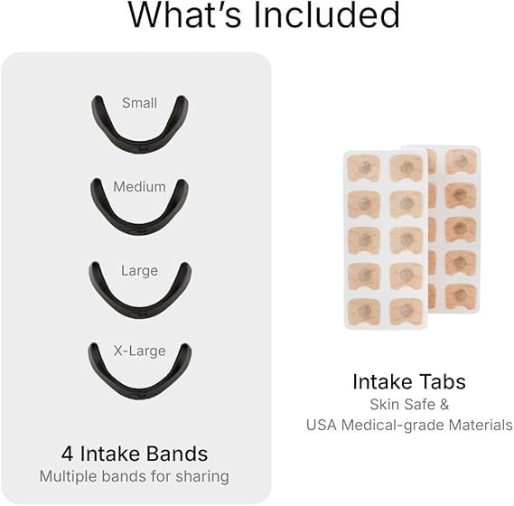 Intake Breathing — Magnetic Nasal Strips Starter Kit | Reusable Band + Tabs | Nasal Strips for Sleep, Snoring, Breathing &amp; Sports | Stronger Lift Than Traditional Nose Strips | 4 Sizes, 15 Tabs, Black