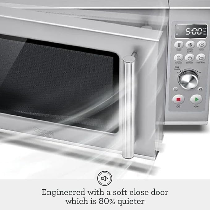 Breville BMO650SIL Compact Wave Soft Close Countertop Microwave Oven, Silver