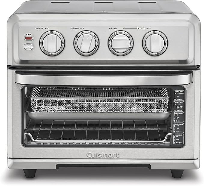 Cuisinart Air Fryer Toaster Oven, 1800W, 8-in-1 with Air Fry, Convection, Broil &amp; Warm, 0.6 Cubic Feet, 60-Minute Timer, TOA-70NAS, Stainless Steel