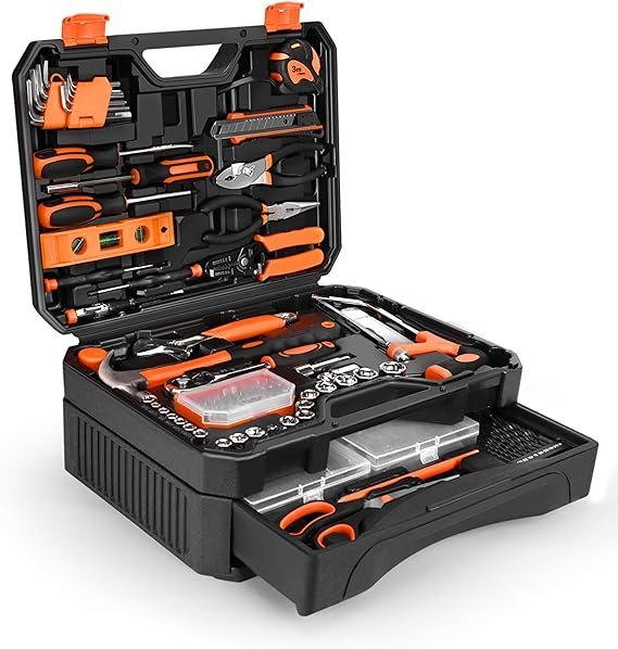 328-Piece Tool Set – Tool Kit Toolbox Storage Case with Drawer, General Household Hand Tool Kit Perfect for Home &amp; DIY Repairs