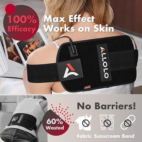 ALLOLO Red Light Therapy for Body, 3-in-1 LEDs Red Light Therapy Belt with Timer Remote Control, 660nm&amp;850nm Infrared Light Therapy Pad for Body Waist Shoulder Knee, 70pcs LED 12.6″*6.3″ Large Area