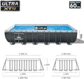 INTEX 26363EH Ultra XTR Deluxe Rectangular Above Ground Swimming Pool Set: 24ft x 12ft x 52in – Includes 2100 GPH Sand Filter Pump – Easy Assemblys