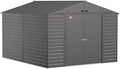 Arrow Select 10′ x 12′ Outdoor Lockable Steel Storage Shed Building, Charcoals