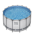 Bestway Steel Pro MAX 10 Foot x 30 Inch Round Metal Frame Above Ground Outdoor Backyard Swimming Pool Set with 330 GPH Filter Pumps